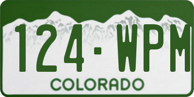 CO license plate 124WPM
