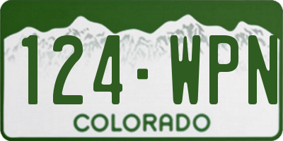 CO license plate 124WPN