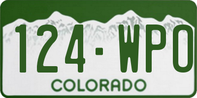 CO license plate 124WPO