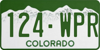 CO license plate 124WPR