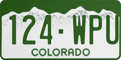 CO license plate 124WPU