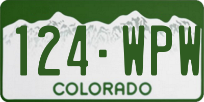 CO license plate 124WPW