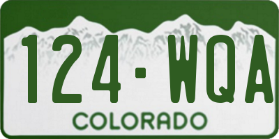 CO license plate 124WQA