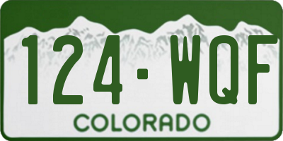 CO license plate 124WQF