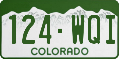 CO license plate 124WQI