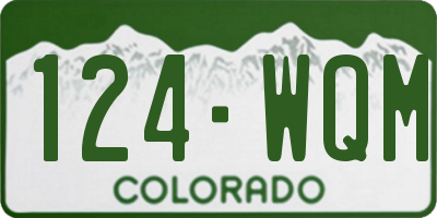 CO license plate 124WQM