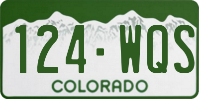 CO license plate 124WQS