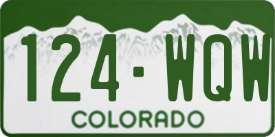 CO license plate 124WQW