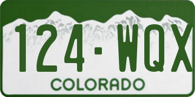 CO license plate 124WQX