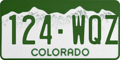 CO license plate 124WQZ