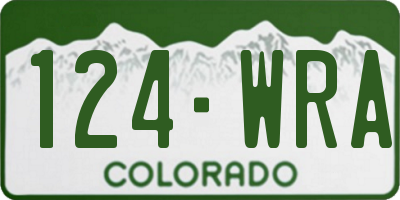 CO license plate 124WRA