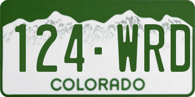 CO license plate 124WRD