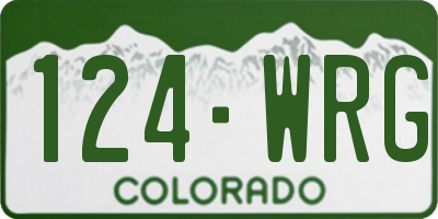 CO license plate 124WRG