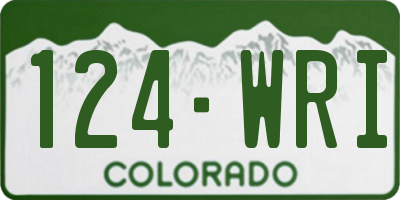 CO license plate 124WRI