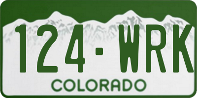 CO license plate 124WRK