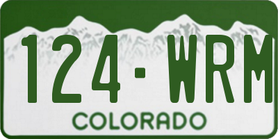 CO license plate 124WRM