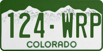 CO license plate 124WRP