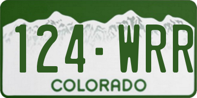 CO license plate 124WRR