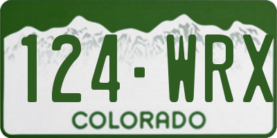 CO license plate 124WRX