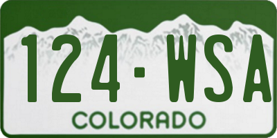 CO license plate 124WSA