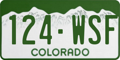 CO license plate 124WSF