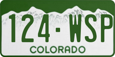 CO license plate 124WSP