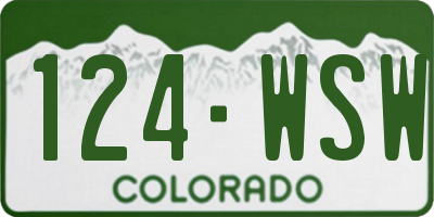 CO license plate 124WSW