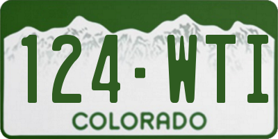 CO license plate 124WTI