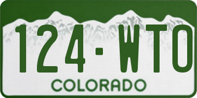 CO license plate 124WTO