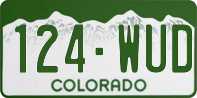 CO license plate 124WUD