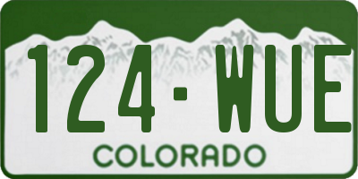 CO license plate 124WUE