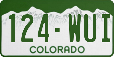CO license plate 124WUI