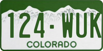 CO license plate 124WUK