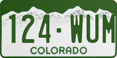 CO license plate 124WUM