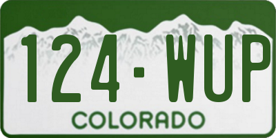 CO license plate 124WUP