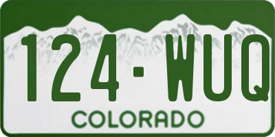 CO license plate 124WUQ