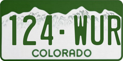 CO license plate 124WUR