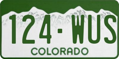 CO license plate 124WUS