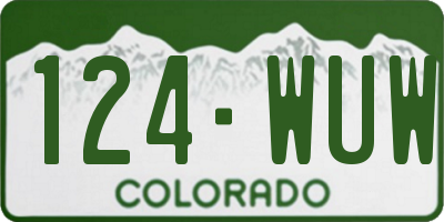 CO license plate 124WUW