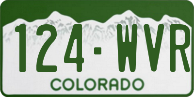 CO license plate 124WVR