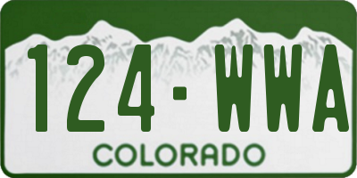 CO license plate 124WWA