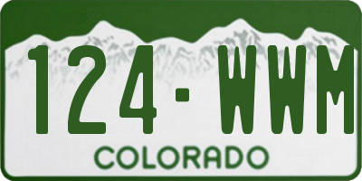 CO license plate 124WWM