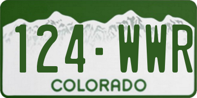 CO license plate 124WWR
