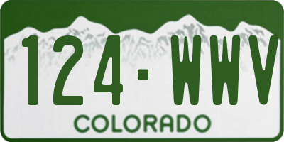 CO license plate 124WWV