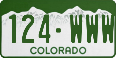 CO license plate 124WWW