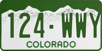 CO license plate 124WWY