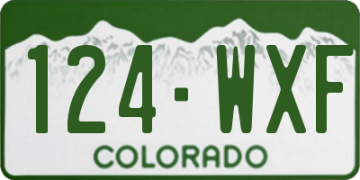 CO license plate 124WXF