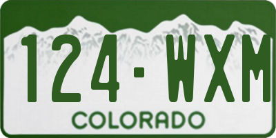 CO license plate 124WXM