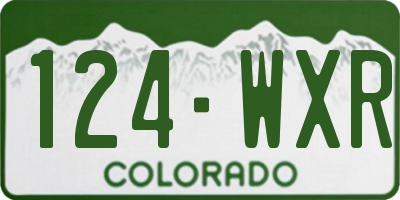 CO license plate 124WXR