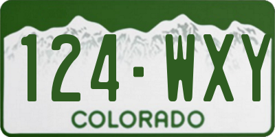 CO license plate 124WXY